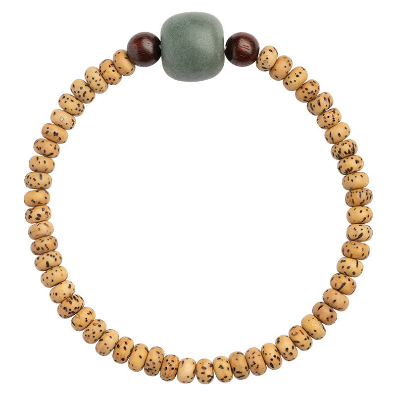 Buddha Stones菩提樹の小さな葉の紫檀の知恵のブレスレット