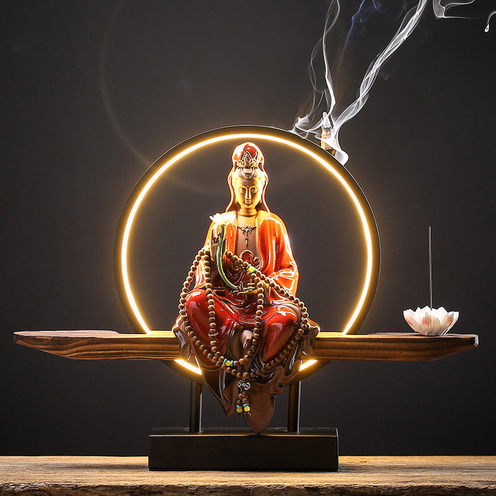 Buddha Stones仏陀 観音 陶器 蓮 リラクゼーション 香炉 装飾