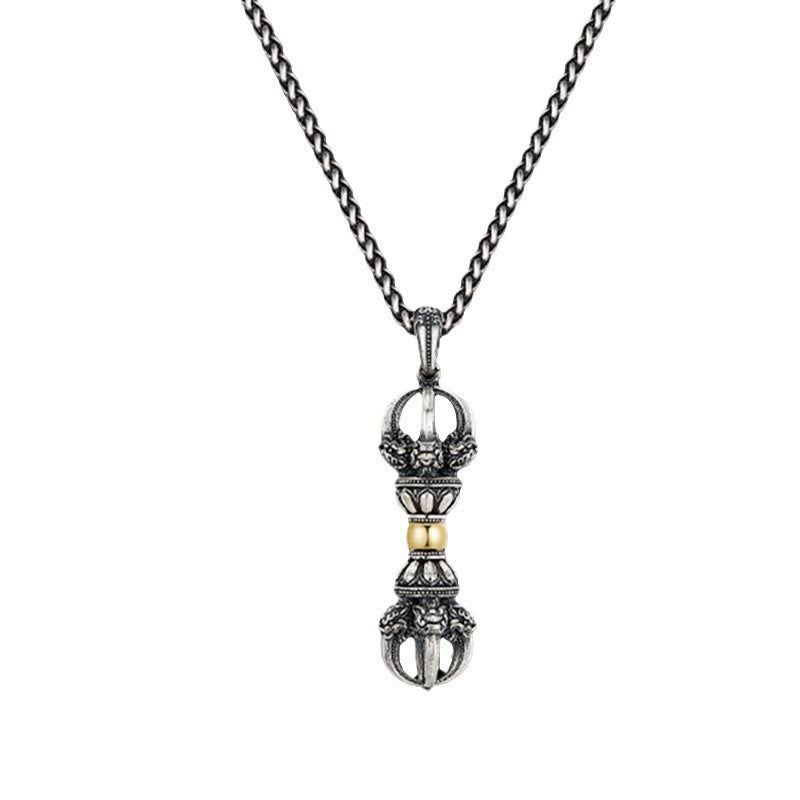 Buddha Stonesチベットドルジェ金剛杵デザイン富のネックレスペンダント