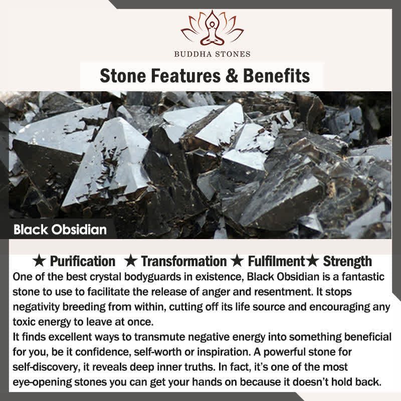 Buddha Stones天然黒曜石 般若心経浄化ネックレスペンダント