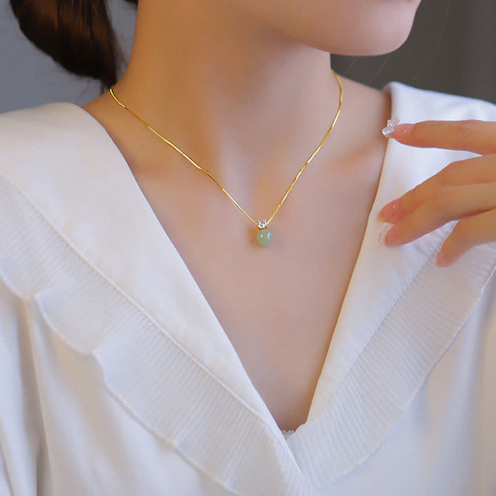 Buddha Stonesの幸運のビーズ翡翠繁栄のチェーンネックレスペンダント - image 5