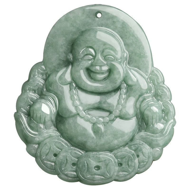 Buddha Stones笑う仏陀 天然翡翠 銅貨 豊穣のネックレスペンダント - image 9