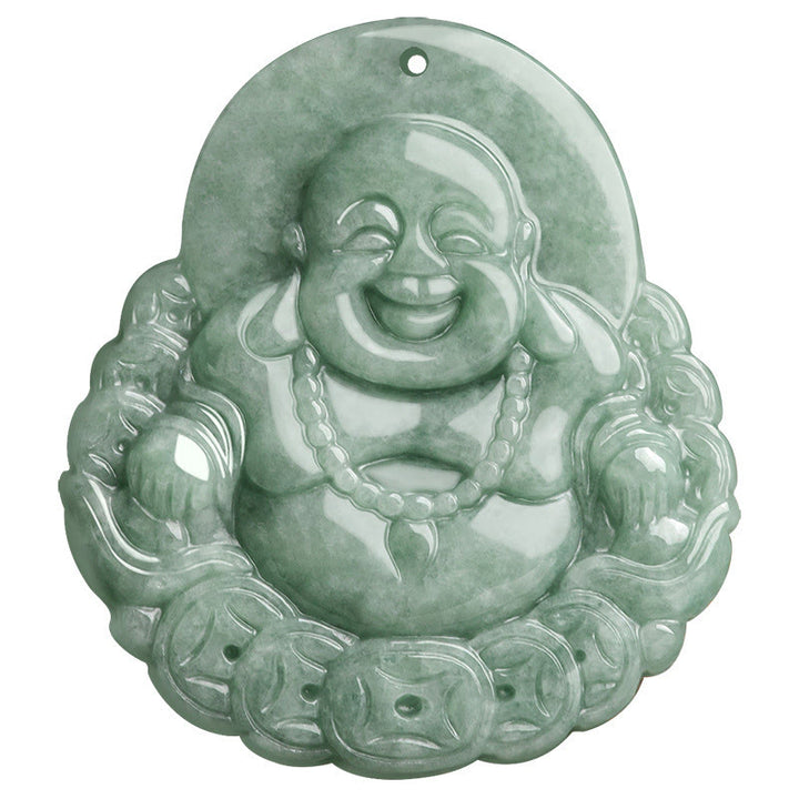 Buddha Stones笑う仏陀 天然翡翠 銅貨 豊穣のネックレスペンダント - image 9