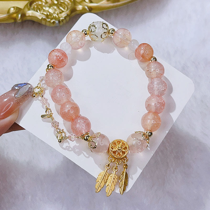 Buddha Stonesガラスビーズドリームキャッチャーお守りブレスレット