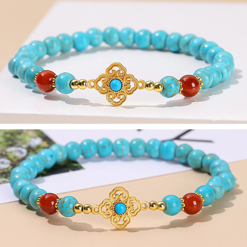 Buddha Stonesターコイズビーズ プロテクション バランスブレスレット