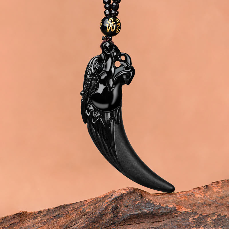 Buddha Stones天然黒翡翠 十二支 龍の歯模様 守護ネックレス ペンダント - image 6
