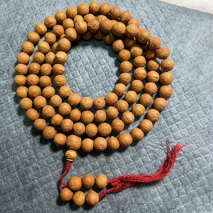 Buddha Stones108 個入りMalaネパール 菩提樹 幸運 富 タッセルブレスレット