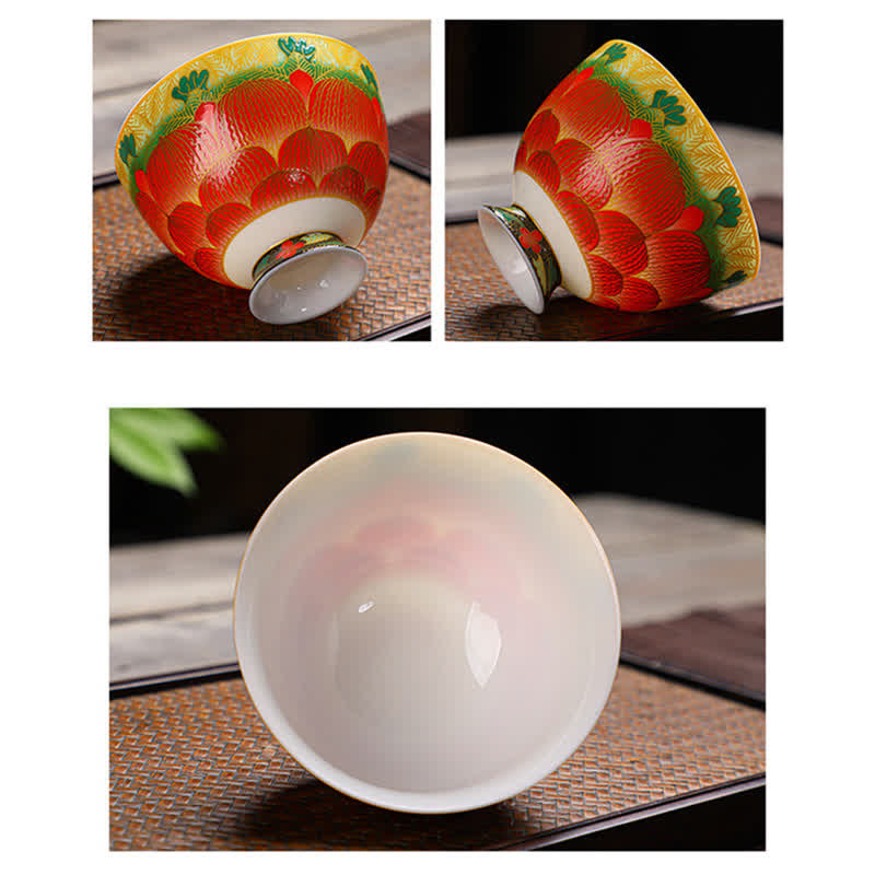 Buddha Stones蓮 陶器 ティーカップ フラワー ティーカップ 100ml
