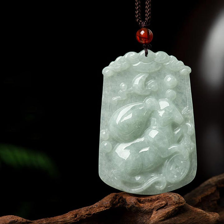 Buddha Stones天然翡翠12星座の豊穣のお守りペンダントネックレス
