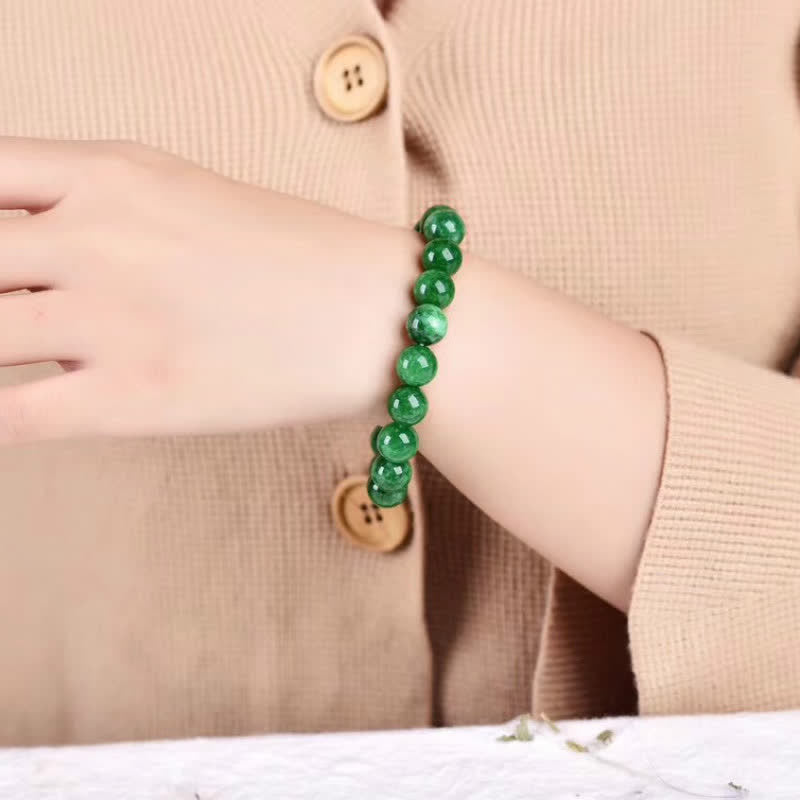 Buddha Stonesシアン翡翠ビーズ 穏やかなハーモニーブレスレット
