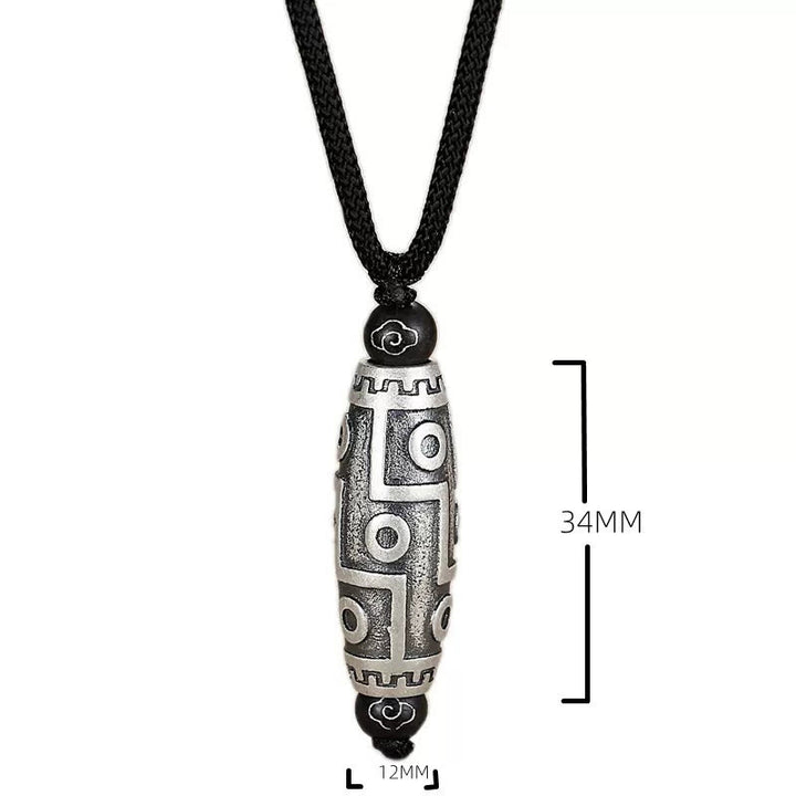 Buddha Stonesチベット 九眼 ビーズ模様 銅製 吉兆 雲 富のネックレスペンダント