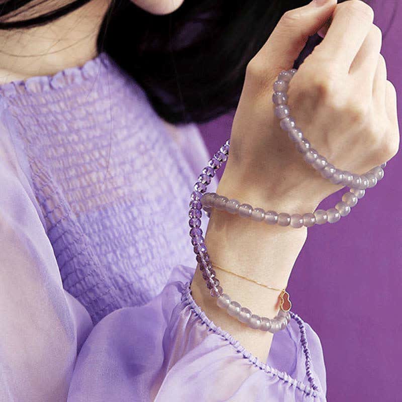 天然アメジストクリスタル瞑想ヒーリングブレスレット - image 4