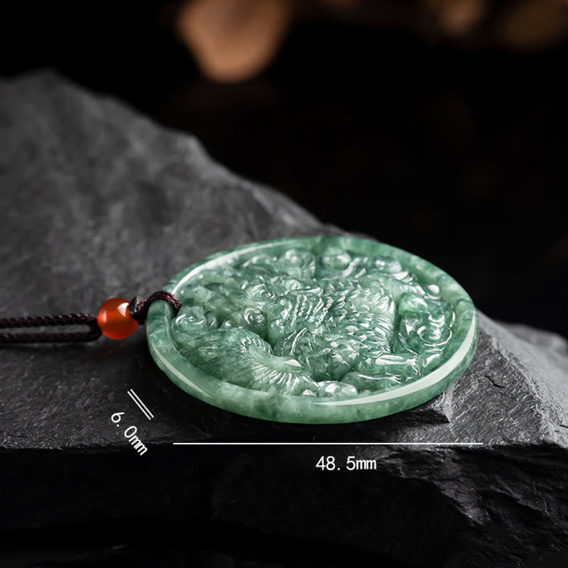 Buddha Stones天然翡翠キリンの豊穣の紐ネックレスペンダント