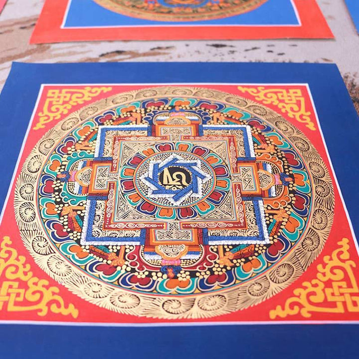 Buddha Stonesチベット 手作りタンカ 祝福の絵画 タンカ ブラインドボックス ランダムカラーパターン