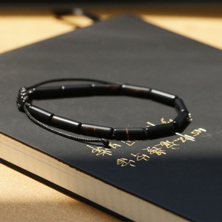 Buddha Stonesブラックオニキスビーズサポート保護ブレスレット