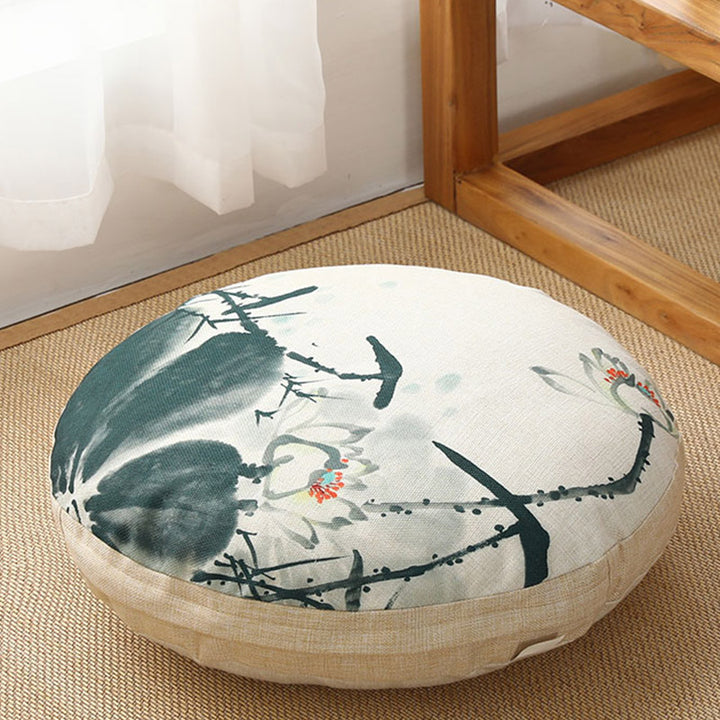 Buddha Stones 蓮のシンプルな模様のリネン製瞑想用座布団 ホームリビングルーム装飾 - 取り外し可能 - 約40cm×10cm（多少の誤差が生じる場合があります） - リネン - image 32