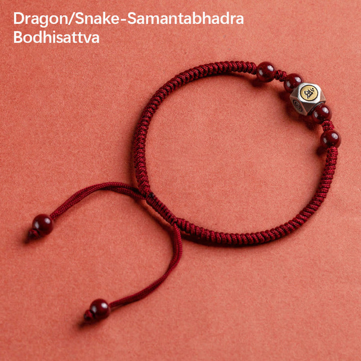 Buddha Stones925スターリングシルバー十二支誕生仏辰砂 カームブレスレット - 龍・蛇・釈迦如来菩薩 - レッド(手首周り14～18cm) - image 15