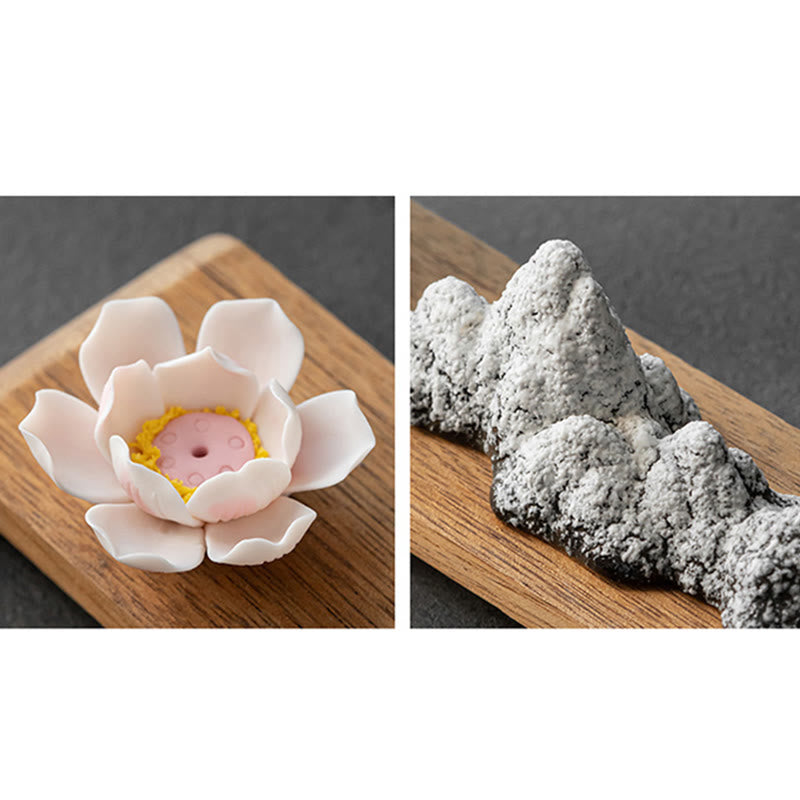 Buddha Stones蓮の花 如来 観音 観音 地蔵菩薩 瞑想 陶器 スティック 香炉 装飾