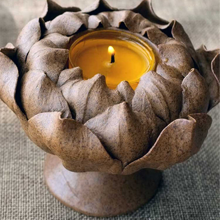 Buddha Stones蓮の花 陶器 キャンドルホルダー 香炉 家の装飾