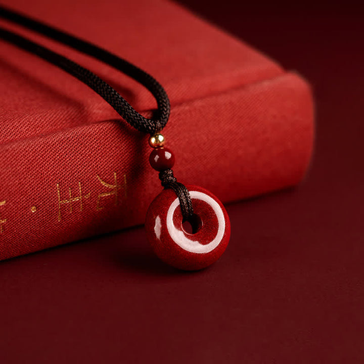 Buddha Stones辰砂 平和バックル 穏やかな祝福のネックレスペンダント