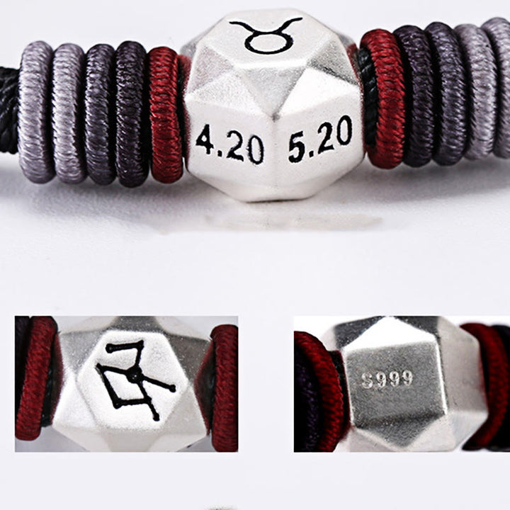 Buddha Stones999スターリングシルバー 12星座の祝福 ハンドメイド ストリングブレスレット