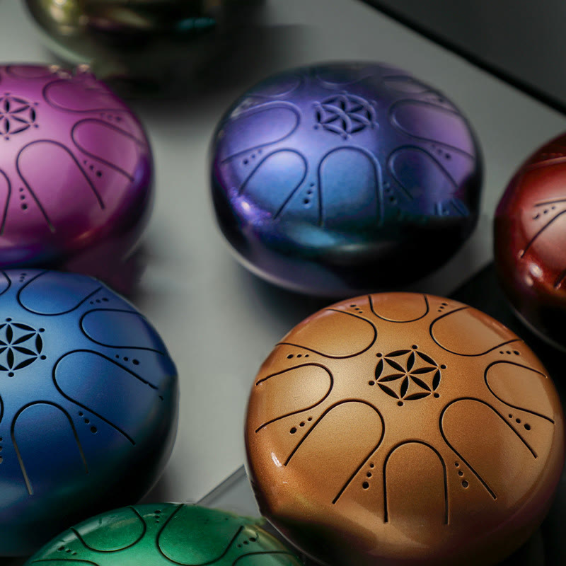 Buddha Stonesスチールタンドラム サウンドヒーリング 瞑想 ヨガ ドラムキット 8音 5インチ キャリーバッグ付き