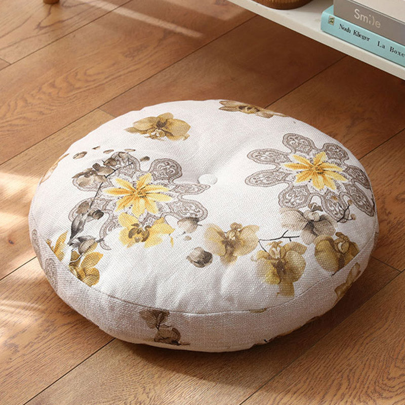 Buddha Stones 蓮のシンプルな模様のリネン製瞑想用座布団 ホームリビングルーム装飾 - 取り外し可能 - 約40cm×10cm（多少の誤差が生じる場合があります） - ミントクリーム - image 19