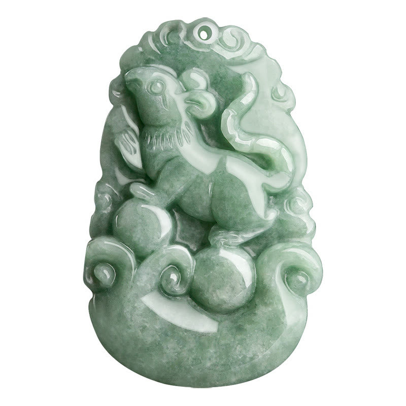 Buddha Stones天然グリーン翡翠 12星座 幸運 繁栄 ネックレス ペンダント