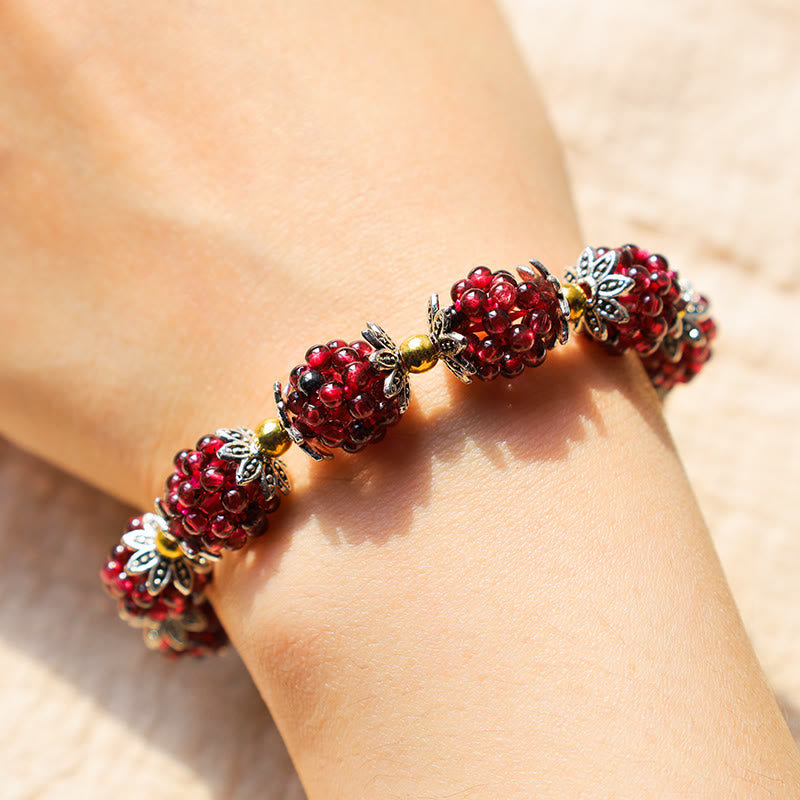 天然ガーネット ヒーリング パワーストーン ブレスレット 幸運 開運 守護 | Buddha Stones - image 5