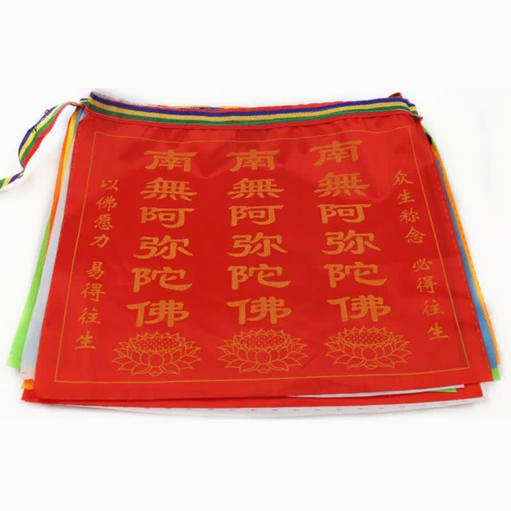 Buddha Stones チベット七色風馬文字縁起蓮屋外用祈祷旗21枚セット - image 26