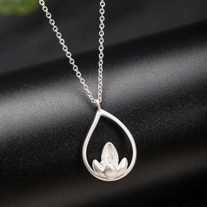 Buddha Stones925スターリングシルバー 蓮の花 フローラルエンライトメントネックレスペンダント - image 6