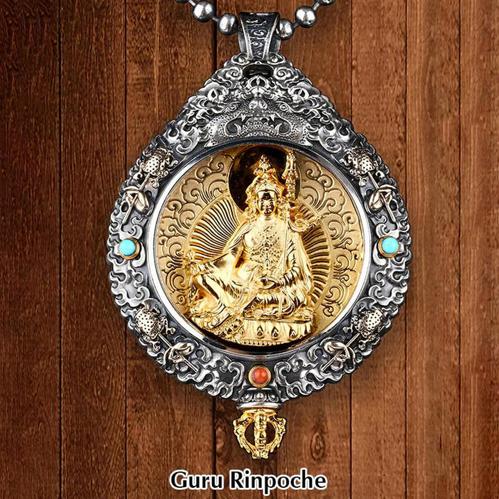 Buddha Stones十二支誕生仏タンカ 九宮 八図 富 回転式ネックレスペンダント - グル・リンポチェ - image 13