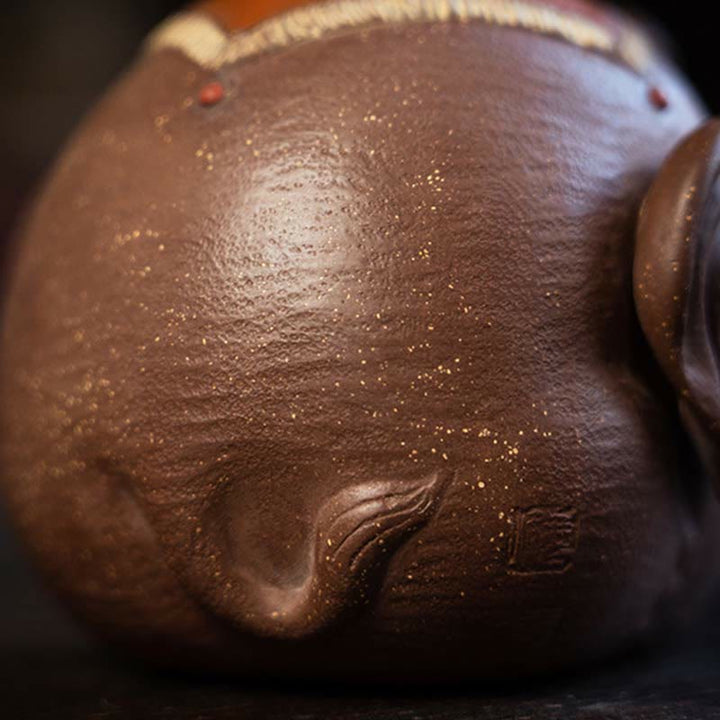 Buddha Stonesかわいい象 縁起の良い雲 紫粘土 陶器 ティーポット