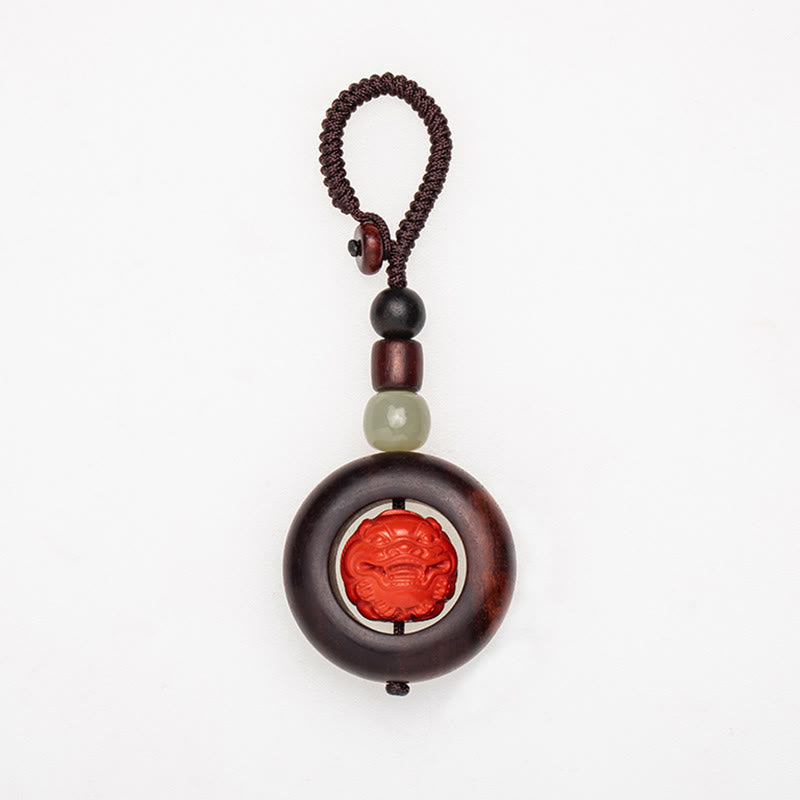 チベットのBuddha Stones、Om Mani Padme Hum、貔貅（ピクシウ）銅貨、小葉、紅檀、辰砂、守護キーチェーン