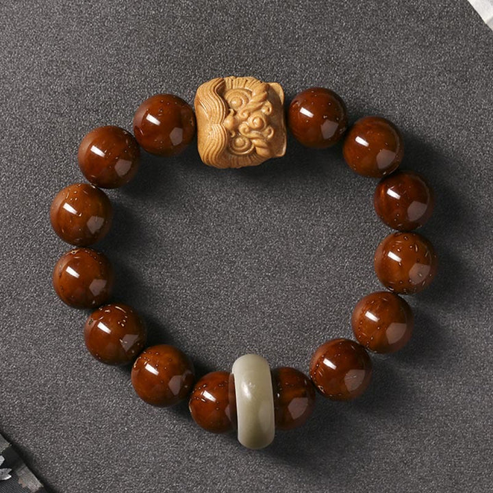 Buddha Stones紫菩提樹の種踊る獅子の知恵のブレスレット