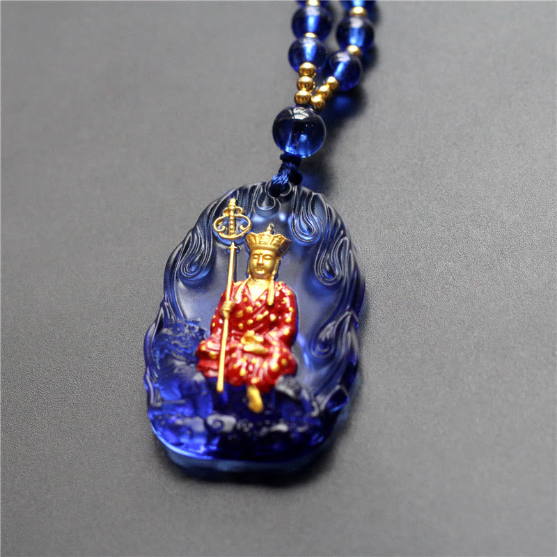 Buddha Stones地蔵仏リウリ クリスタル 慈悲のお守り ネックレス ペンダント - 青い地蔵菩薩 - image 5