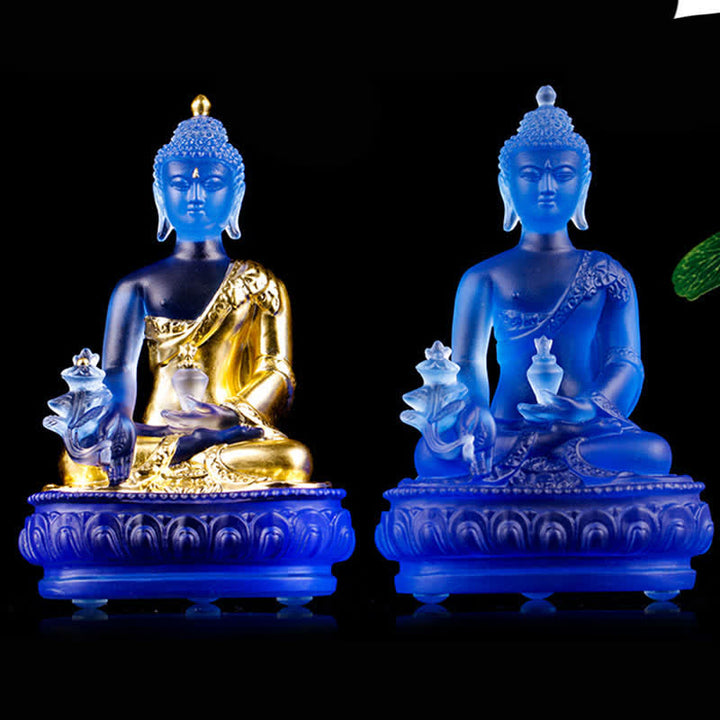 Buddha Stones薬師如来 手作り 瑠璃水晶 芸術作品 慈悲の像 自宅 オフィス 供物 装飾 - image 20