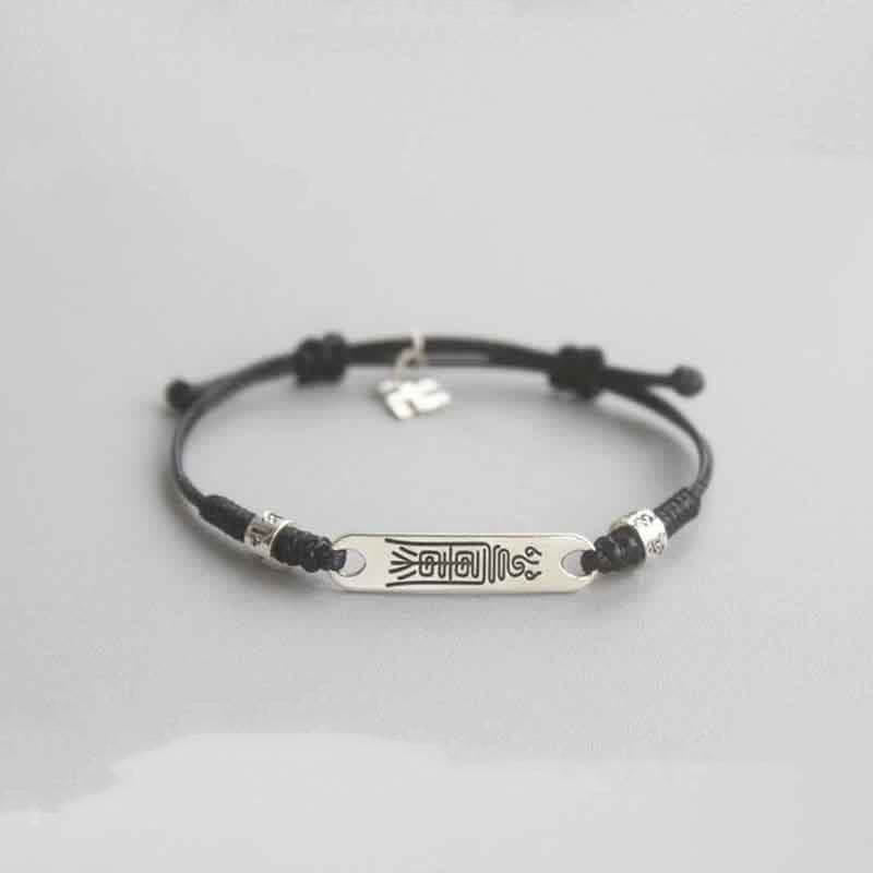 Buddha Stones925スターリングシルバー レッドストリング 幸運の力 編み込みブレスレット