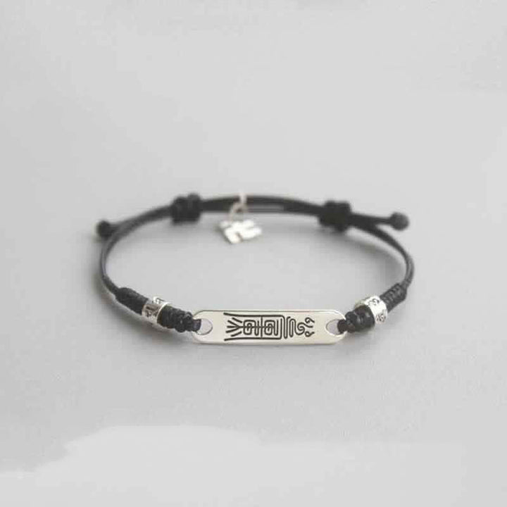 Buddha Stones925スターリングシルバー レッドストリング 幸運の力 編み込みブレスレット