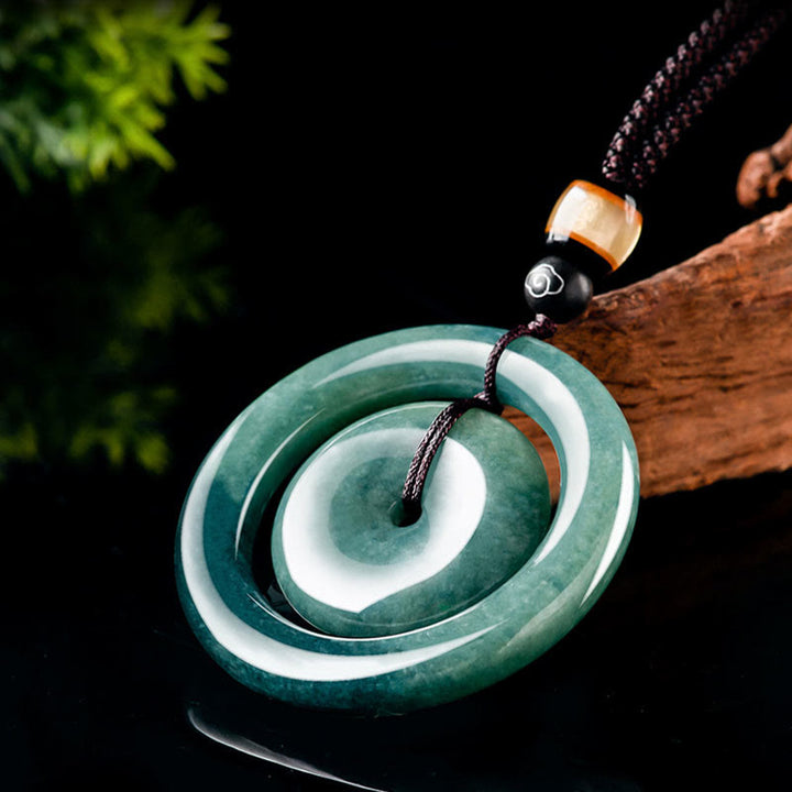 Buddha Stones天然丸玉平和バックル幸運繁栄ネックレスペンダント