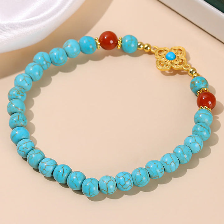 Buddha Stonesターコイズビーズ プロテクション バランスブレスレット