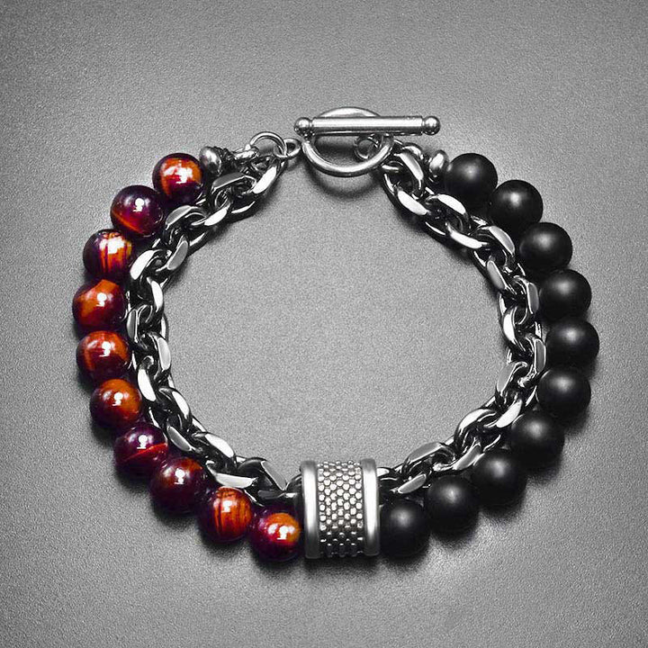 Buddha Stones天然タイガーアイラズライト守護ブレスレット
