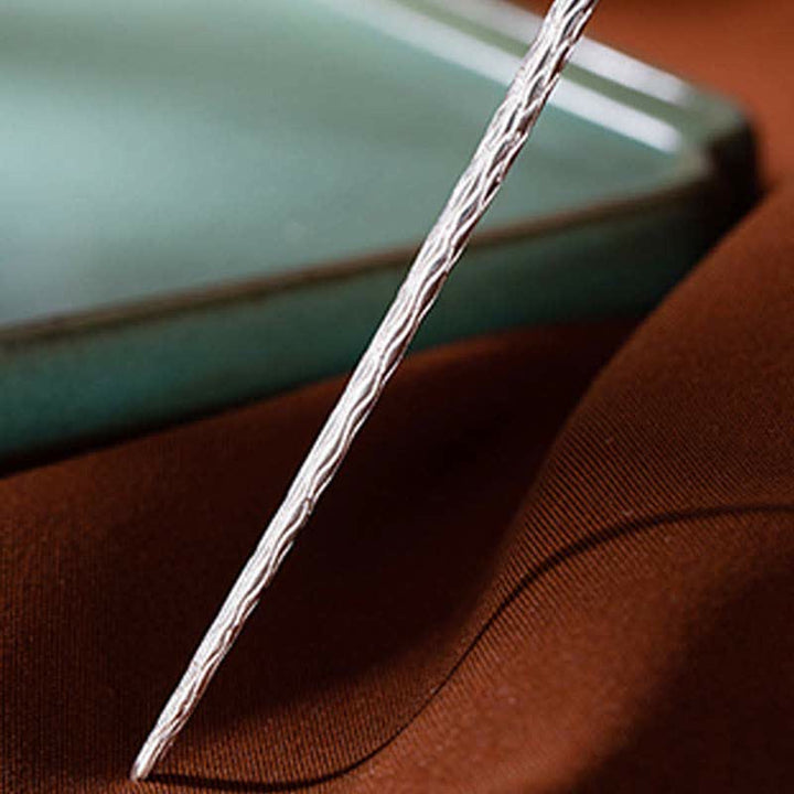 925スターリングシルバーの和田白翡翠の花の祝福のヘアピン - image 15