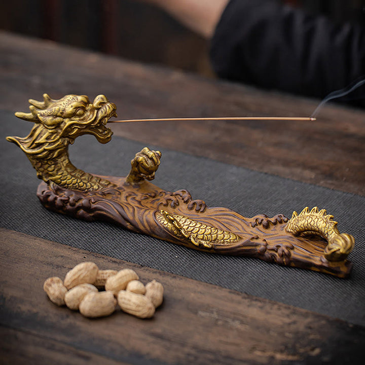 Buddha Stones龍守護 陶器 スティック 香炉 装飾