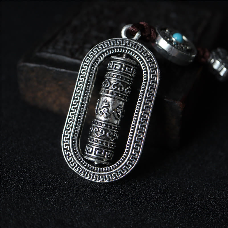 チベットのBuddha Stonesオム・Om Mani Padme Hum祈りの輪 平和 回転式 車用吊り下げ装飾