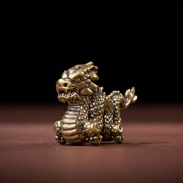 龍の年Buddha Stones小さな縁起の良い真鍮製龍 幸運 成功 家の装飾 - image 7