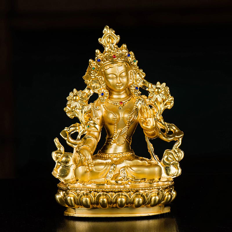 Buddha Stones菩薩白多羅菩薩希望守護金メッキ像装飾