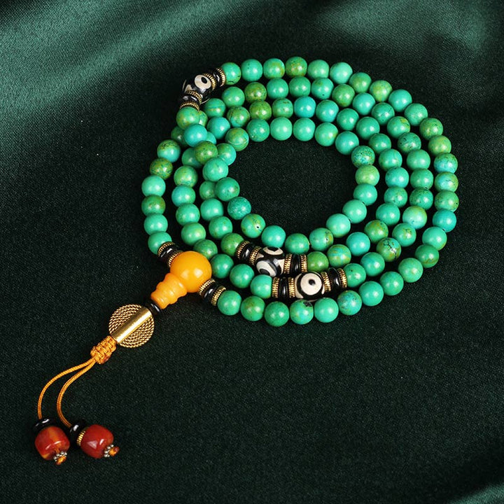 Buddha StonesチベットターコイズMalaバランスネックレス ブレスレット