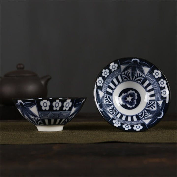 Buddha Stones、花、フーキャラクター、山、蓮、桜、陶器のティーカップ、カンフーティーカップ