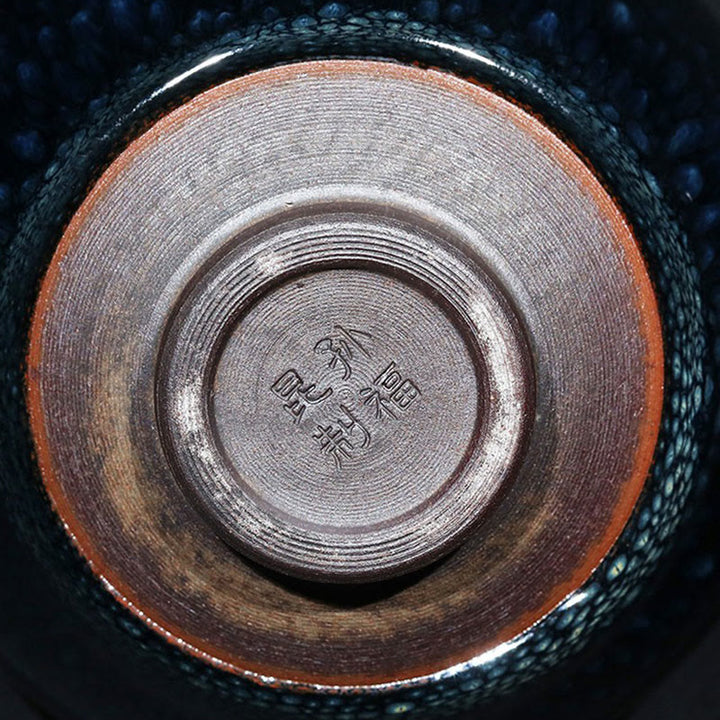 Buddha Stones手作り ブルーフランコリヌス スポット 中国 Jianzhan 陶器 ティーカップ カンフー ティーカップ ボウル
